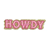 Embroidered Glitter Howdy Iron On & Adhesive Patch by Make Market®