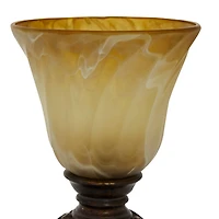Brown Metal Mediterranean Uplight Table Lamp, 20" x 7" x 7"