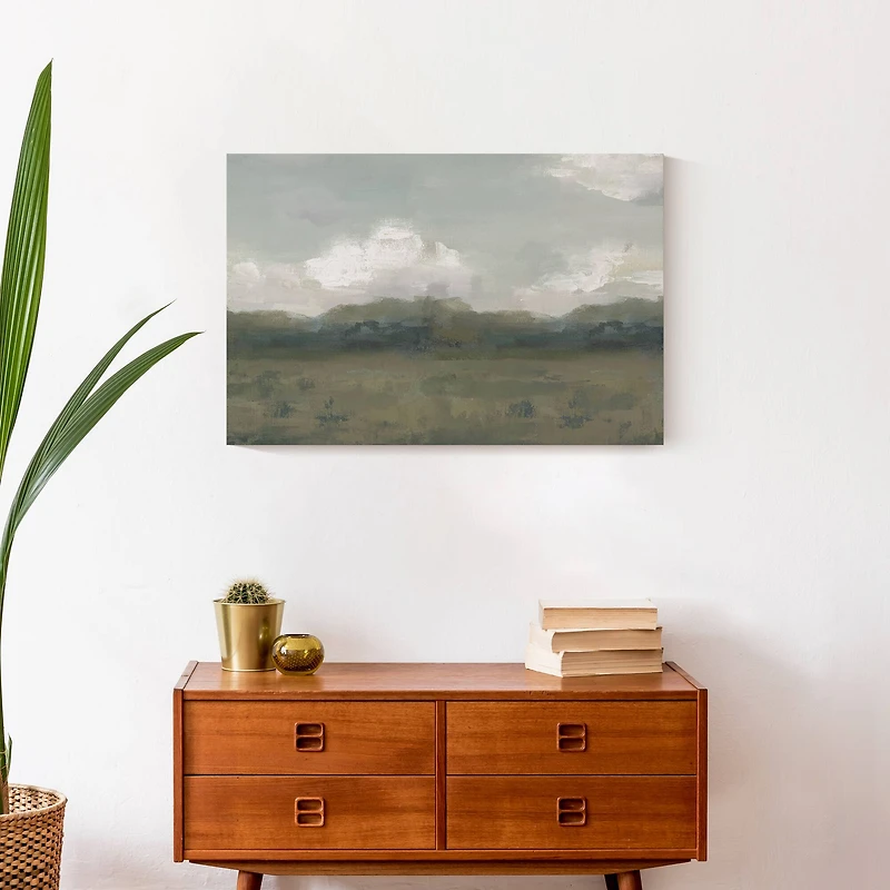 Moody Green Landscape Canvas Wall Art