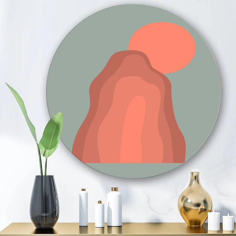 Designart - Pink Sunset Mountain Landscape