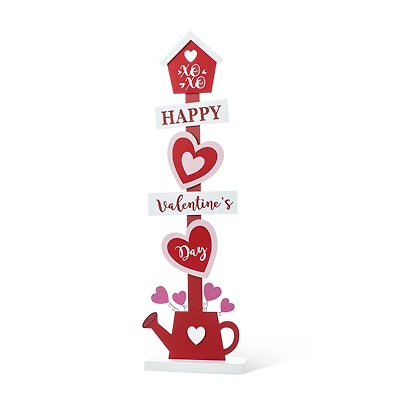Glitzhome® 35.75" Valentine's Wooden Heart & Love House Porch Décor