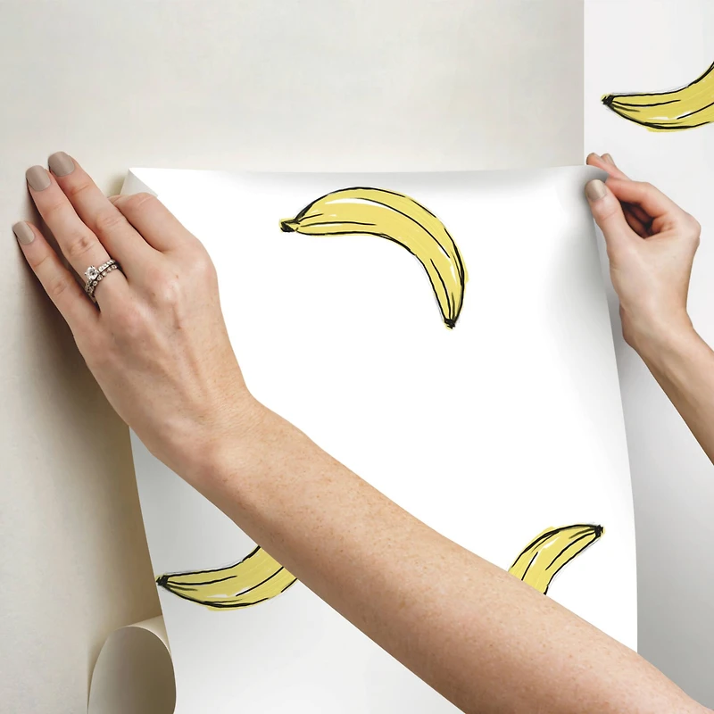 RoomMates Mr. Kate Banana Print Peel & Stick Wallpaper