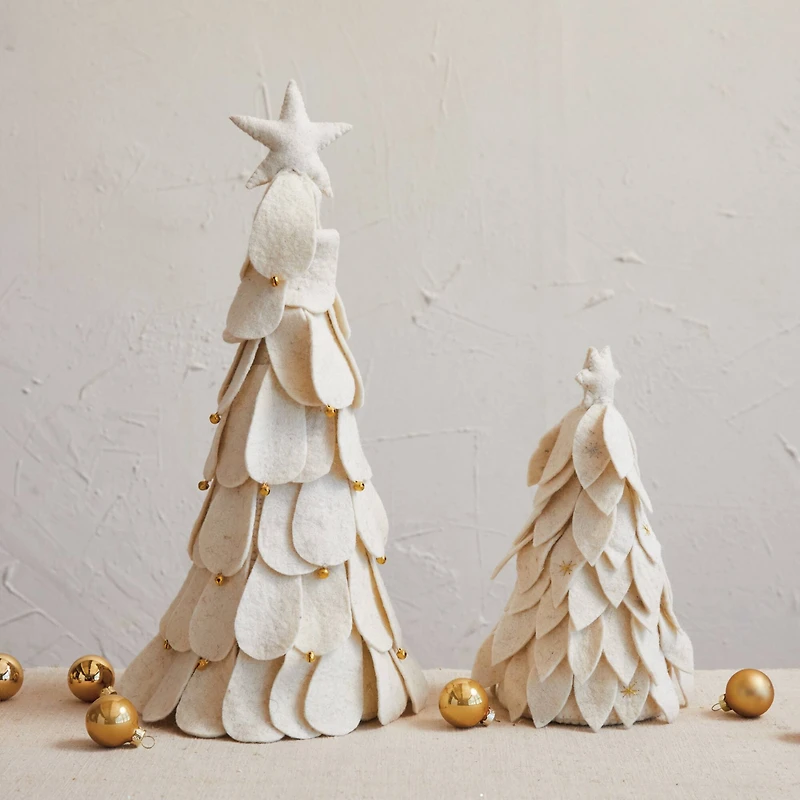 Hello Honey® 18" Handmade Wool Felt Christmas Tree with Star & Gold Jingle Bells