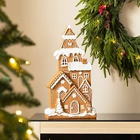 Glitzhome® 17.75" Christmas Lighted Resin Gingerbread House Table Decor