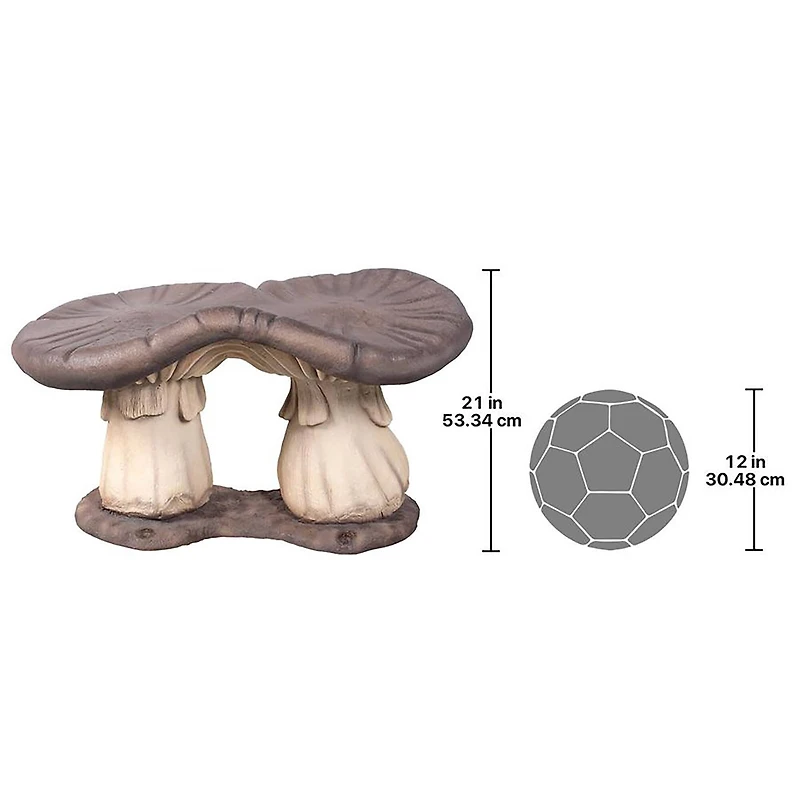 Design Toscano 21" Massive Mystic Mushroom Bench Garden Statue