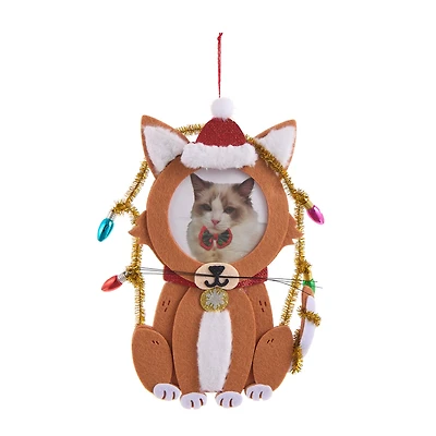 2.5" Cat in Santa Hat Felt Ornament Frame by Studio Décor®