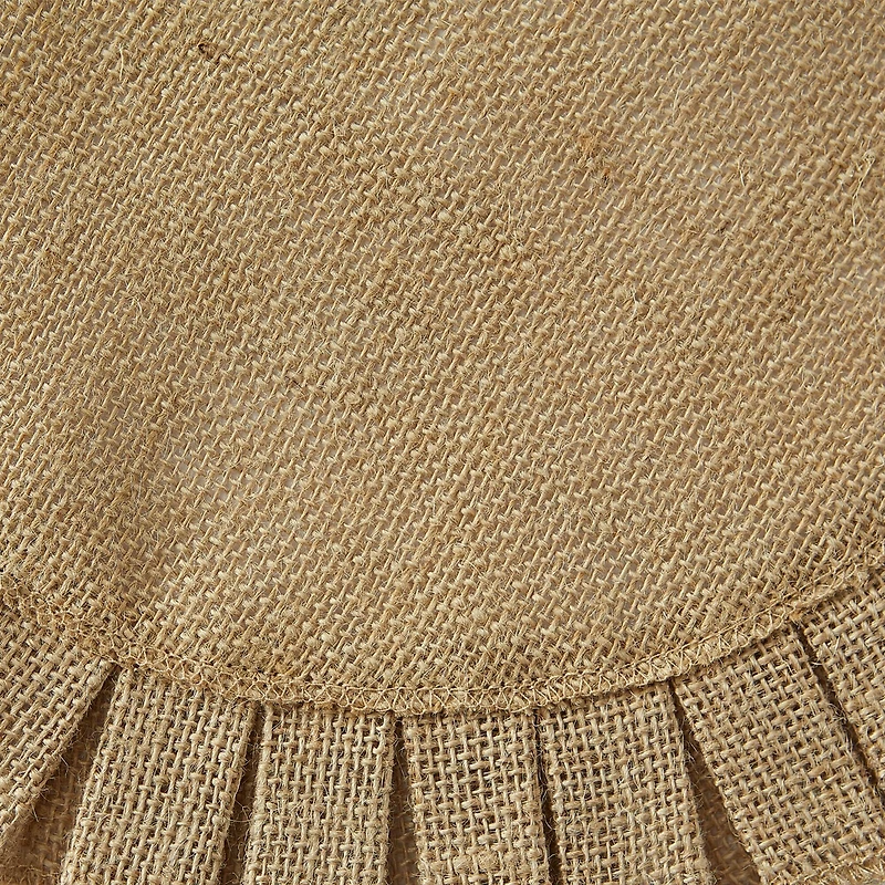 Natural Jute Round Ruffle Trim Placemat Set/6