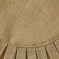 Natural Jute Round Ruffle Trim  Placemat Set/6