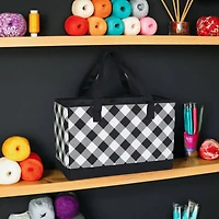 Everything Mary Black & White Check Collapsible Tote