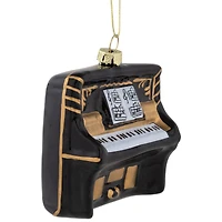 3" Black and Gold Organ Glass Christmas Ornament
