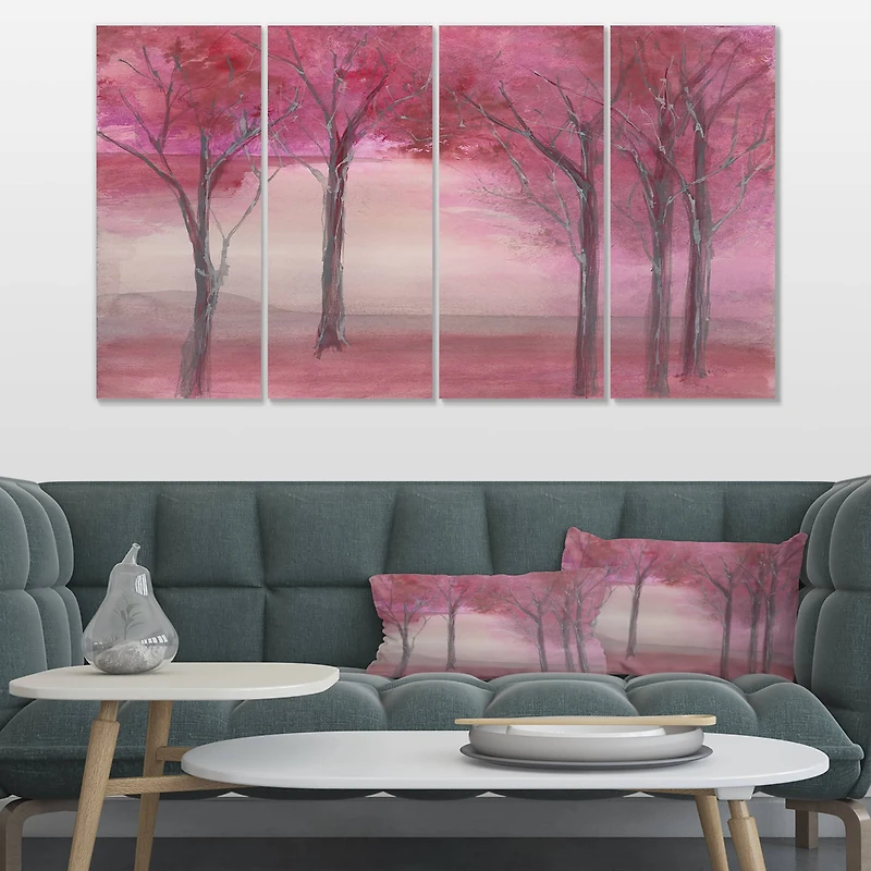 Designart - Shabby Pink Under the Trees