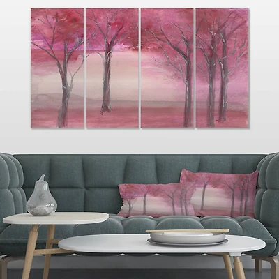 Designart - Shabby Pink Under the Trees