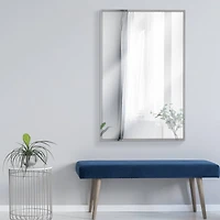 Head West® Glossy Chrome Float Rectangular Wall Mirror