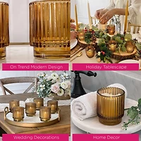 Kate Aspen® Ribbed Glass Votive Candle Holder Set