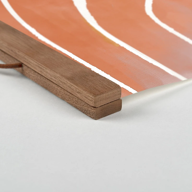 Gold Orange Rainbows 12" x 16" Teak Hanging Canvas