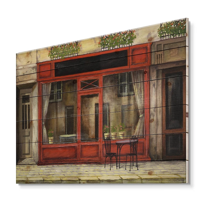 Designart - Red Facade of Charming Shop In Paris I
