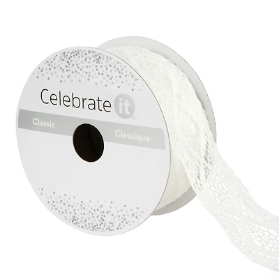 12 Pack: 1.5" x 4yd. Lace Ribbon by Celebrate It™ Classic