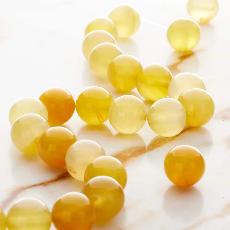 Yellow Agate Round Beads, 10mm by Bead Landing™
