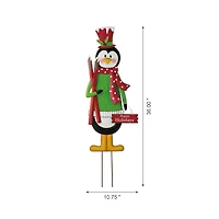 Glitzhome® 3.5ft. Metal Penguin Yard Stake
