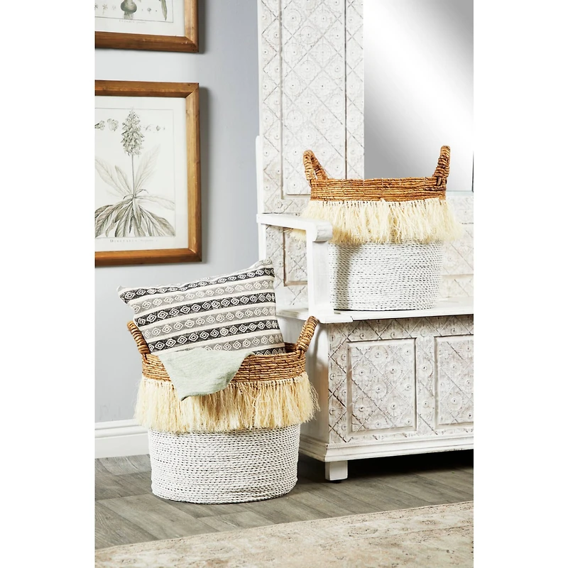 CosmoLiving by Cosmopolitan White Sea Grass Eclectic Storage Basket Set