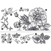 RoomMates Black & White Peony Peel & Stick Giant Wall Decals, 10ct.