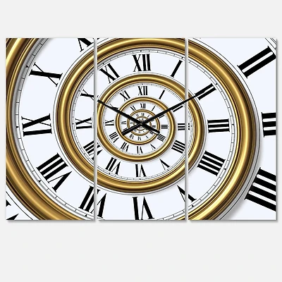Designart 'Time Spiral In Antique Style Modern Multipanel Wall Clock