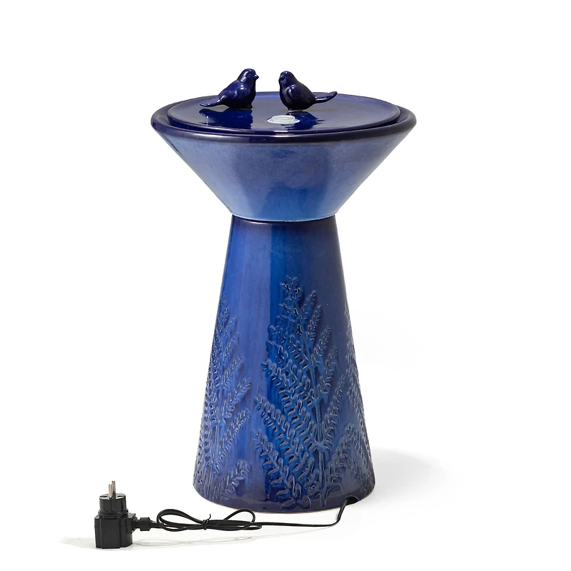 Glitzhome® 27.5" LED Bird Pedestal Ceramic Fountain