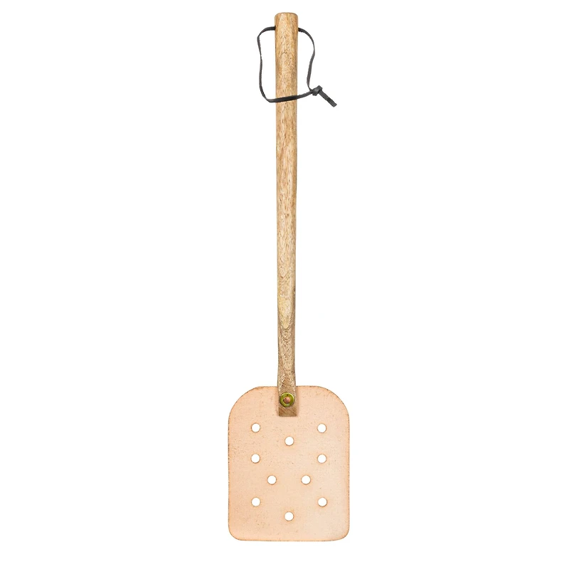 Hello Honey® Natural Modern Buffalo Leather Fly Swatter