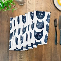 Cat Face Pattern 10" x 10" Cotton Twill Napkin