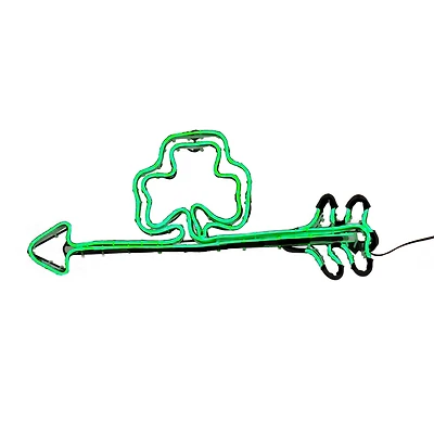 20" Green Neon Shamrock Style Decoration