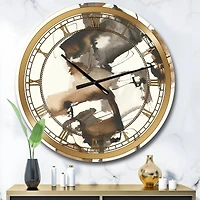 Designart 'Gold Glam Squares Ii Glam Wall Clock