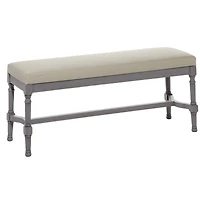 Grey Wood & Linen Traditional Bench