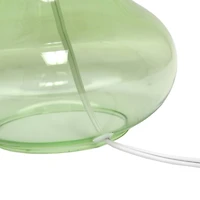 Simple Designs Green & White Glass Raindrop Table Lamp