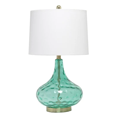 Lalia Home Classix 24" Seafoam Green Dimpled Glass Table Lamp
