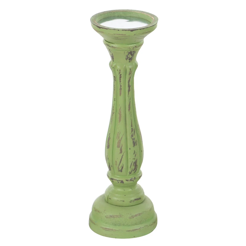 Green Wood Traditional Candle Holder Set, 3ct.