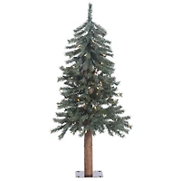 3ft. Pre-Lit Natural Bark Alpine Artificial Christmas Tree, Warm White Dura-Lit® LED Lights