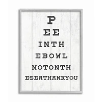 Stupell Industries Bathroom "Pee in the Bowl" Seeing Eye Chart Wood Framed Wall Art