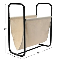 Household Essentials 20" Canvas & Metal Magazine Rack