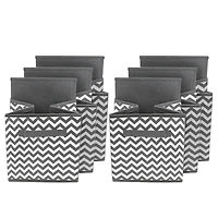 Sorbus 11" Chevron Gray Foldable Storage Cubes, 6ct.