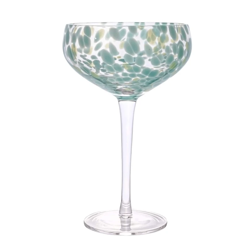 Hello Honey® 7" Speckle Round Stemmed Champagne Coupe Glass Set