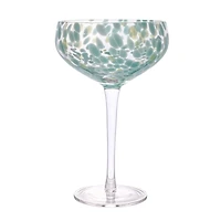 Hello Honey® 7" Speckle Round Stemmed Champagne Coupe Glass Set
