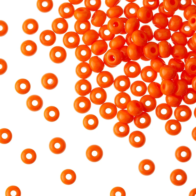 12 Pack: John Bead Saffron Orange Opaque Czech Glass Seed Beads, 6/0