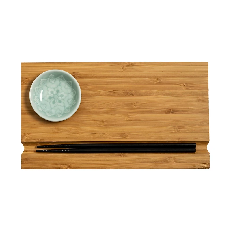 Honey Can Do Joyce Chen Burnished Bamboo Sushi Board Set