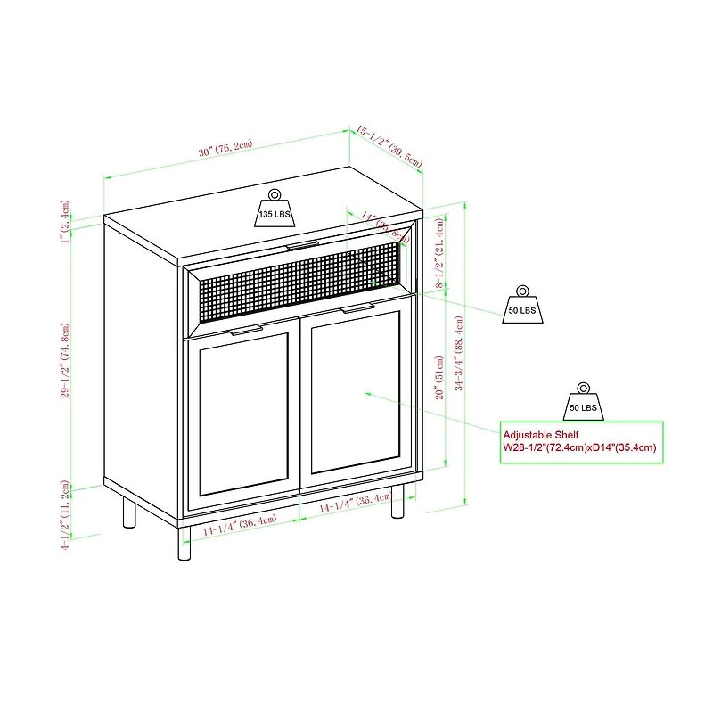 Walker Edison Gray Wash Mesh Metal Accent Cabinet