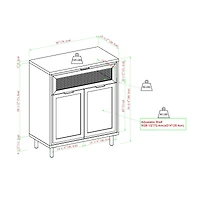 Walker Edison Gray Wash Mesh Metal Accent Cabinet