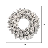 36" Frosted Silver Artificial Christmas Wreath