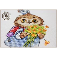 Neocraft Owl With Flowers Cross Stitch Kit