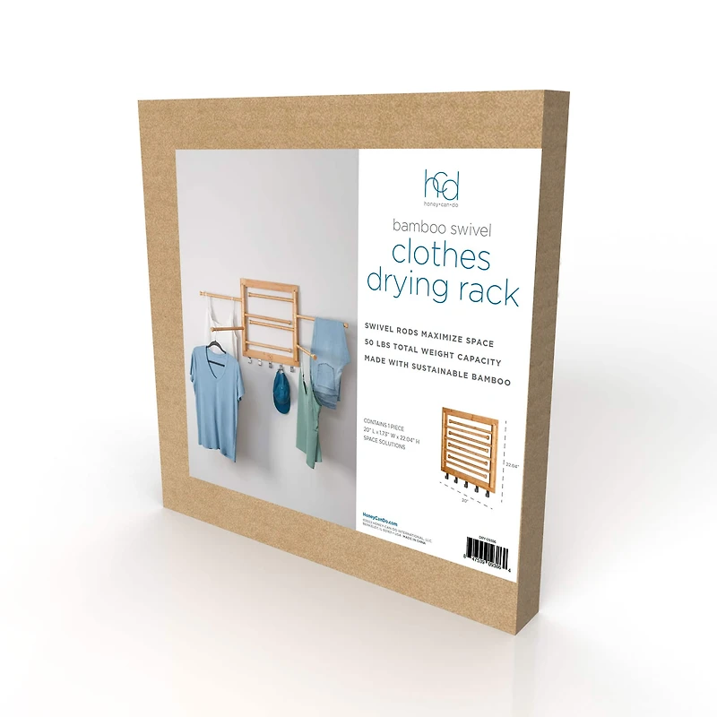 Honey Can Do Wall-Mounted Swivel Clothes Drying Rack
