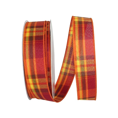 Reliant 50yd. Wire Edge Tierra Tonal Check Plaid Ribbon