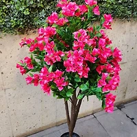 GreenSmart Dekor 4ft. Artificial Bougainvillea Plant in Black Pot 